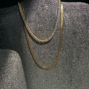 Brand New Gold & Silver Tennis Necklace